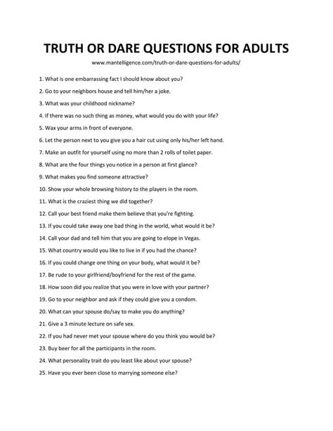 150+ Funny & Dirty Truth or Dare Questions for Adults